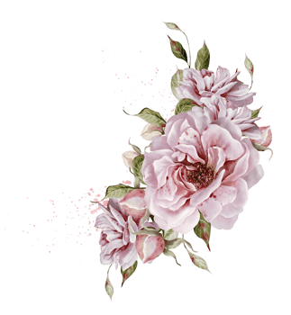 Watercolor wedding bouquet with roses flowers and leaves png