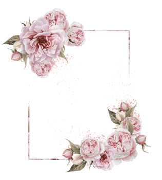 Watercolor wedding card with roses flowers and leaves. png