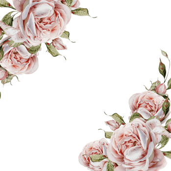 Watercolor wedding card with roses flowers and leaves. png