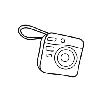 Camera clipart in doodle style. vector