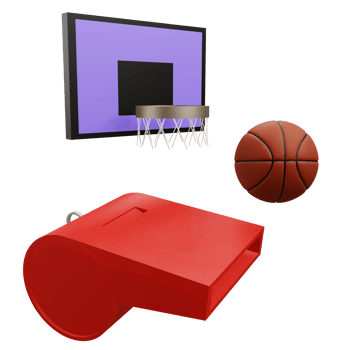 3 D illustration of basketball whistle icon png