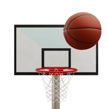 3 D illustration of basketball net icon png