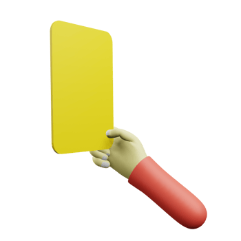 3 D illustration of football yellow card icon png