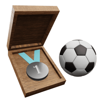 3 D illustration of football medal icon png
