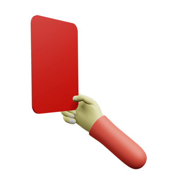 3 D illustration of football red card icon png