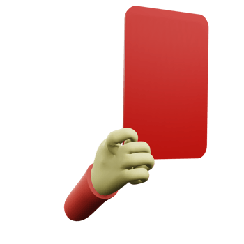 3 D illustration of football red card icon png