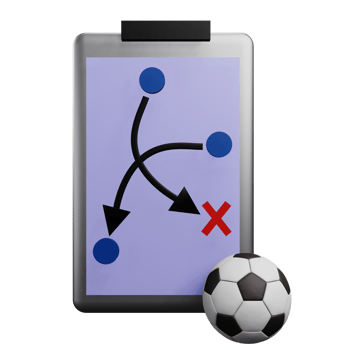 3 D illustration of football strategy icon png