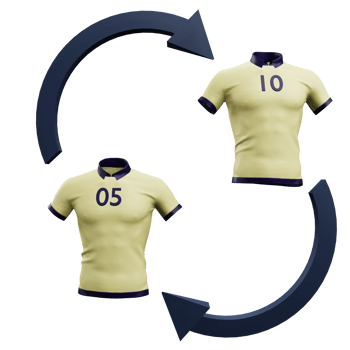 3 D illustration of football player change icon png