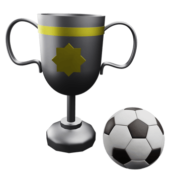 3 D illustration of football trophy icon png