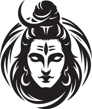 God Shiva Black Silhouette Design vector