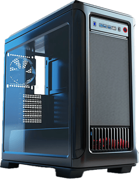 Modern Black Computer Tower Case. png