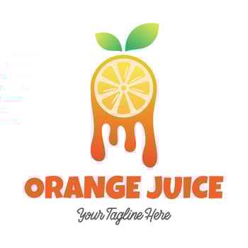 Fresh orange juice logo template design . Business logo for lemon juice, squeezed citrus, smoothies or lemonade. vector