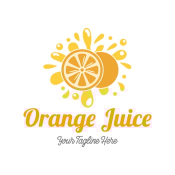 Fresh orange juice logo template design . Business logo for lemon juice, squeezed citrus, smoothies or lemonade. vector