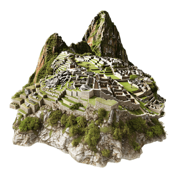 The Machu Picchu Mountain On Transparent Background. png