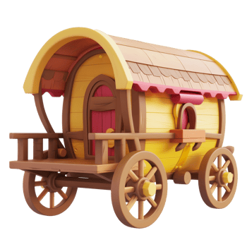 A cartoon covered wagon. png