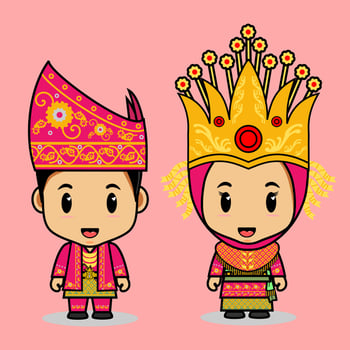 Jambi traditional clothes,for weddings or traditional events, from Indonesia vector