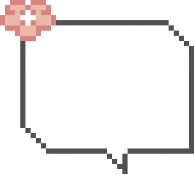 8bit retro game pixel speech bubble balloon icon sticker memo keyword planner text box banner png