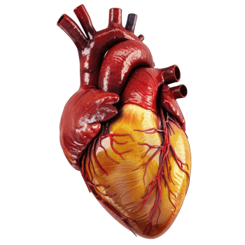 3d render of human heart png