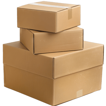 Three cardboard boxes stacked on top of each other png