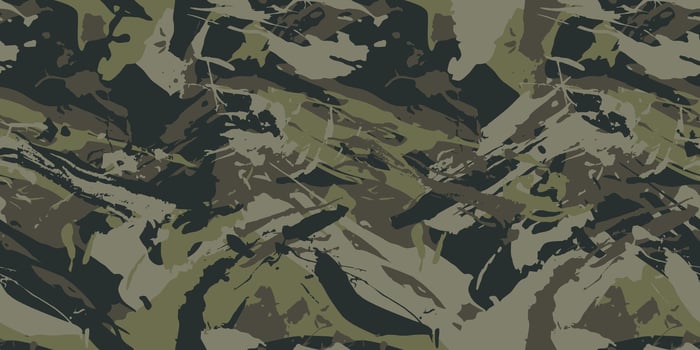 Grunge camouflage, military pattern. Army or hunting dark khaki green camo clothes. Wallpaper for textile and fabric vector