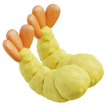 Fried Shrimp 3d illustration png