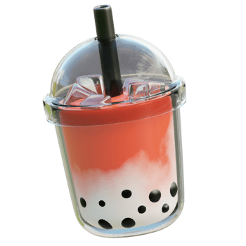strawberry milkshake 3d illustration png