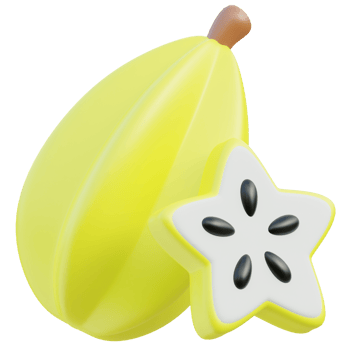 Starfruit 3d illustration png