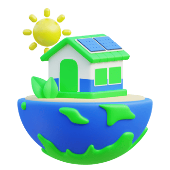 Eco House 3d illustration png
