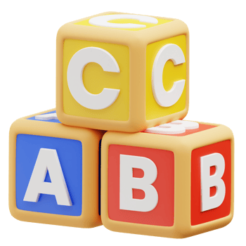 Alphabet Blocks 3d illustration png