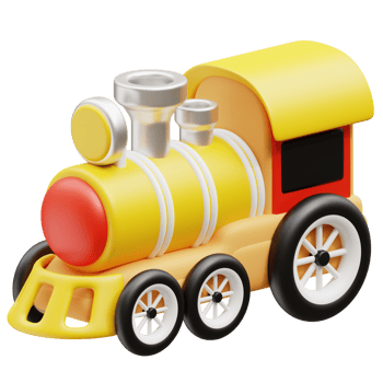 Toy Train 3d illustration png
