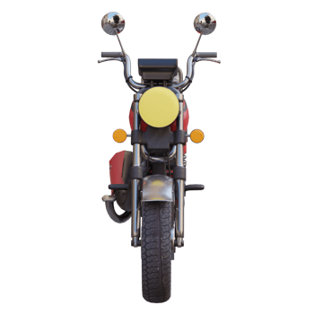 3d render red motorcycle with background transparent png