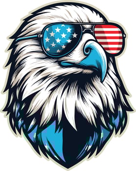4th of july, Happy Independence day of America background with waving flag and Eagle vector