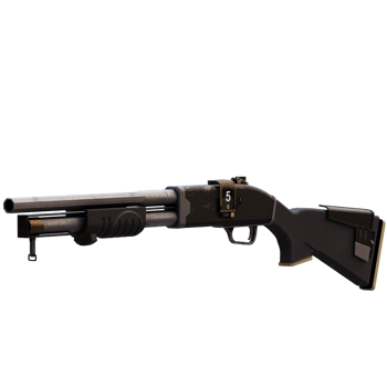 3d render gaming shotgun with transparent background png