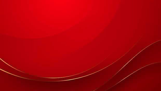 red luxury background with golden wavy lines vector