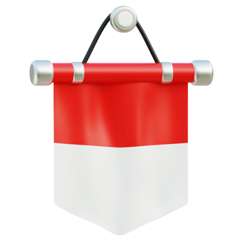Indonesia Pennant 3d illustration png