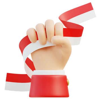 Hand Holding Indonesian Flag 3d illustration png