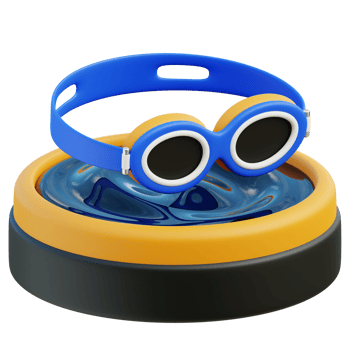 Swimming goggles 3d illustration png