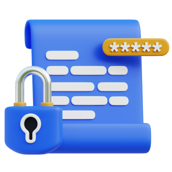 Secure Document 3d illustration png