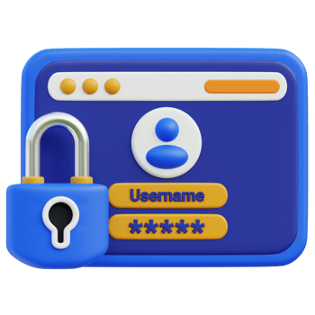 Login Password 3d illustration png