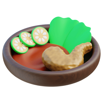Ayam Penyet 3d illustration png