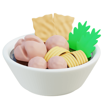 Bakso 3d illustration png