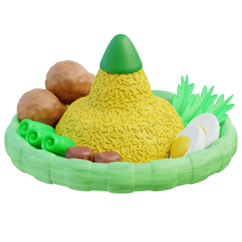 Nasi Tumpeng 3d illustration png