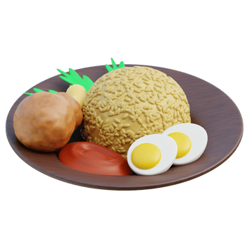 Nasi Goreng 3d illustration png