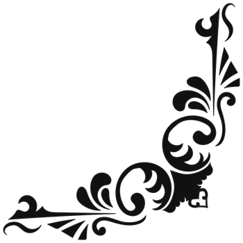 Thin line vintage corner. Medieval period of the Victorian dynasty. Fancy black monogram frame design element abstract icon collection Flower simple symbol png