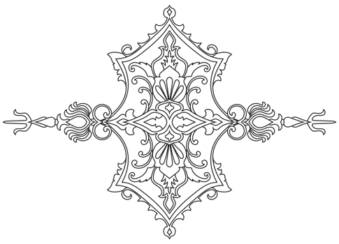 Carpet components. black stripes. rug Oriental ornament with floral motifs. Indian design element for henna tattoo, adult coloring book, greeting card, wedding invitation or spa beauty flyer. png