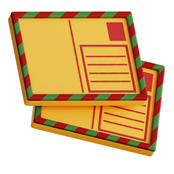 Postcard 3d illustration png