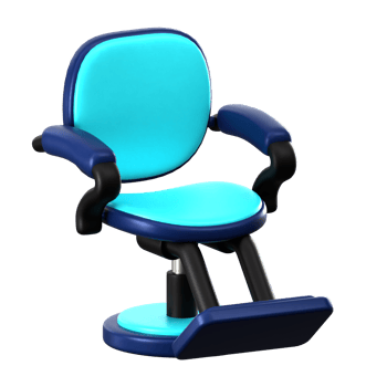 Barber Chair 3d illustration png