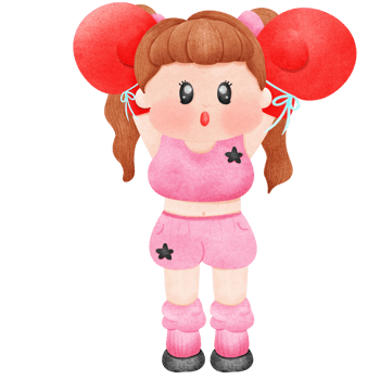 cartoon girl with boxing gloves on her hands png