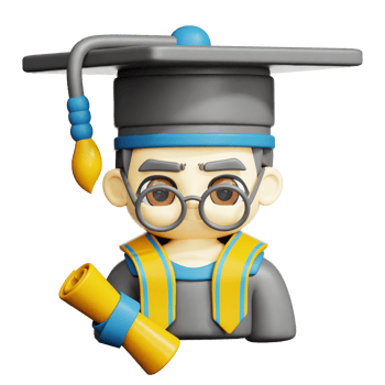 Graduate Student Man 3d illustration png