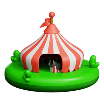 Circus Tent 3d illustration png